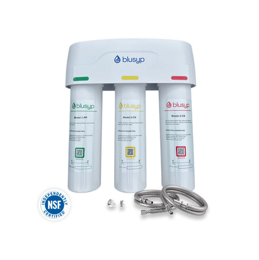 BLUSYP UNDER SINK WATER FILTER 3-STAGE REVERSE OSMOSIS TAP WATER PURIFIER